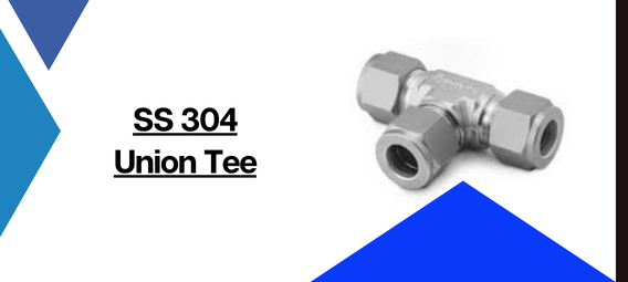 Stainless steel 3-way compression tube fitting union tee for high-pressure fluid systems.